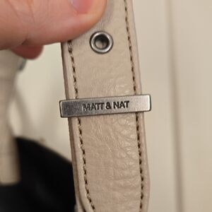 Matt & Nat Cream Recycled Material Tote With Detachable Zippered Compartment